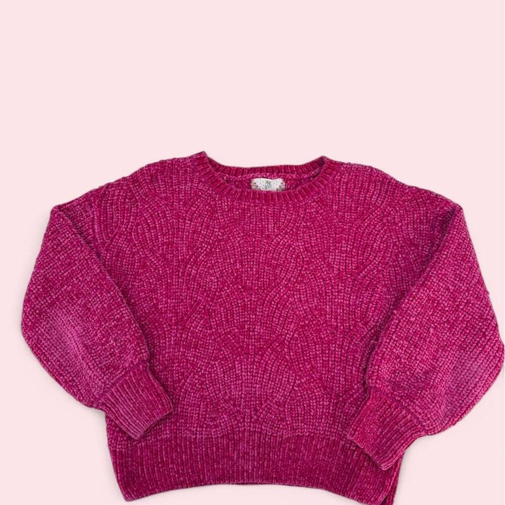 Pink rose pink cable knit